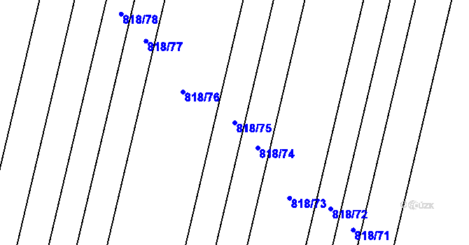 Parcela st. 818/75 v KÚ Kostice, Katastrální mapa