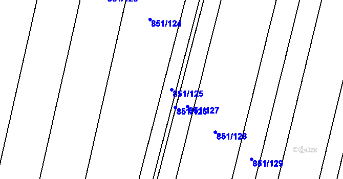 Parcela st. 851/125 v KÚ Kostice, Katastrální mapa