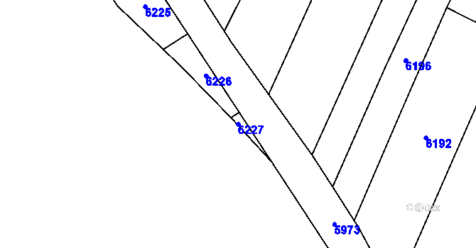 Parcela st. 6227 v KÚ Kostice, Katastrální mapa