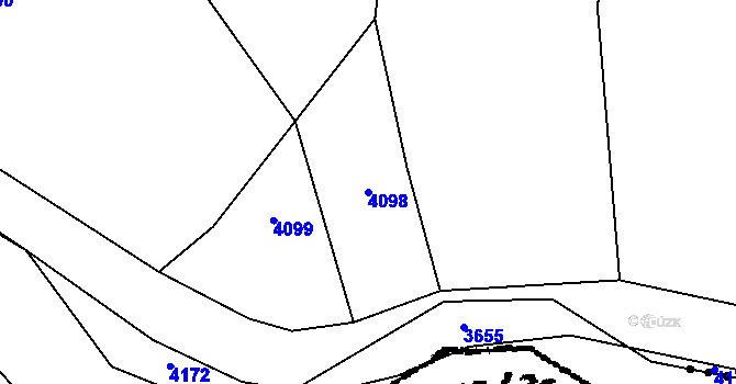 Parcela st. 4098 v KÚ Kostice, Katastrální mapa