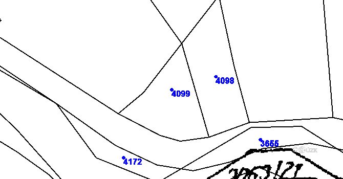 Parcela st. 4099 v KÚ Kostice, Katastrální mapa