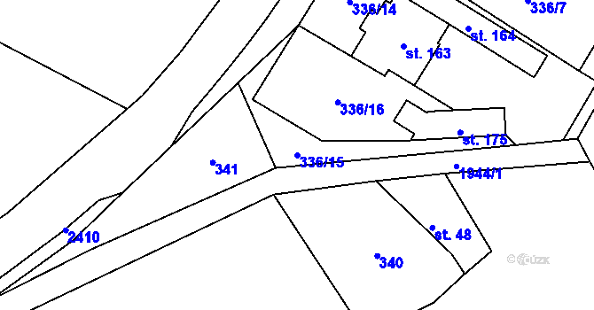Parcela st. 336/15 v KÚ Kostníky, Katastrální mapa