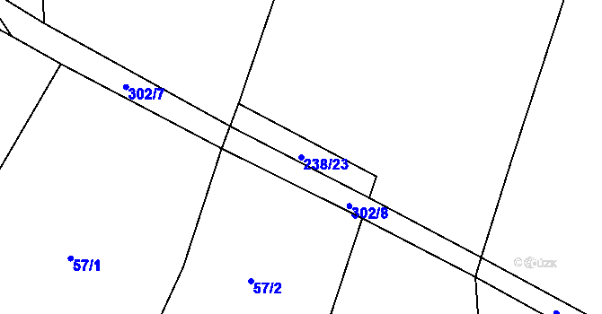 Parcela st. 238/23 v KÚ Kostomlátky, Katastrální mapa