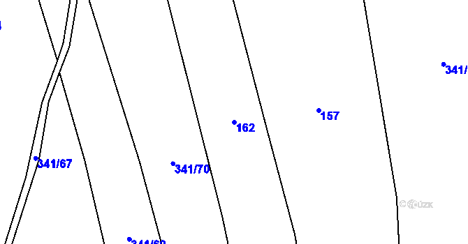 Parcela st. 162 v KÚ Kostomlátky, Katastrální mapa