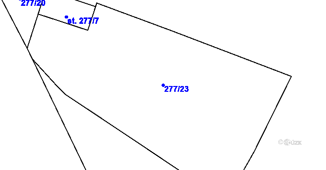 Parcela st. 277/23 v KÚ Kostomlátky, Katastrální mapa