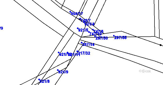 Parcela st. 297/14 v KÚ Kostomlátky, Katastrální mapa