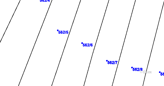 Parcela st. 562/6 v KÚ Doubrava u Kostomlat nad Labem, Katastrální mapa