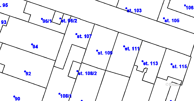 Parcela st. 109 v KÚ Kostomlaty nad Labem, Katastrální mapa