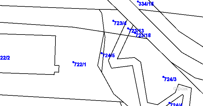 Parcela st. 724/5 v KÚ Kostomlaty nad Labem, Katastrální mapa