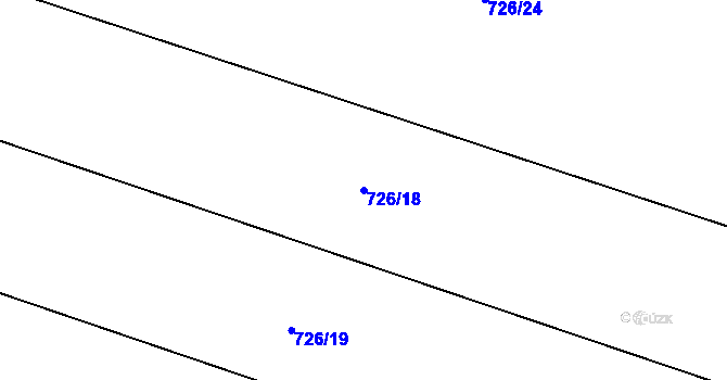 Parcela st. 726/18 v KÚ Kostomlaty nad Labem, Katastrální mapa