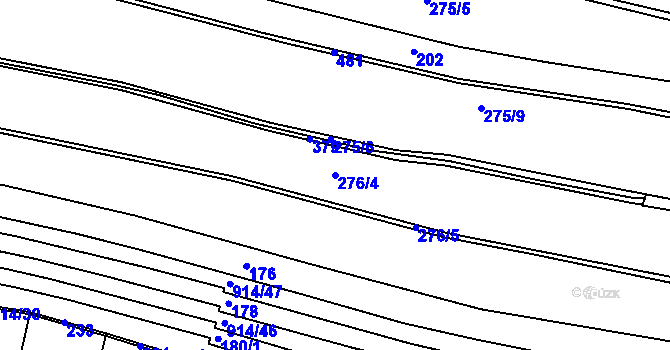 Parcela st. 276/4 v KÚ Lány u Kostomlat nad Labem, Katastrální mapa