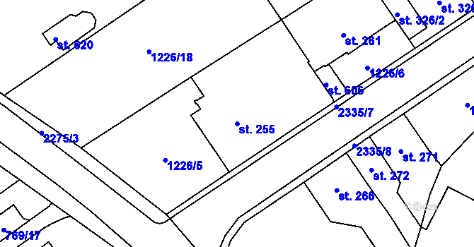 Parcela st. 255 v KÚ Kostomlaty pod Milešovkou, Katastrální mapa