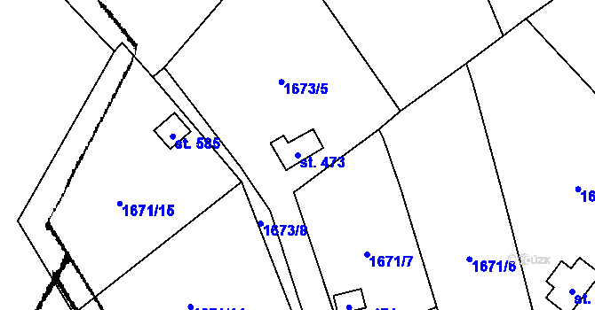 Parcela st. 473 v KÚ Kostomlaty pod Milešovkou, Katastrální mapa