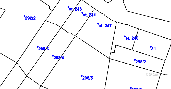Parcela st. 33/2 v KÚ Kostomlaty pod Milešovkou, Katastrální mapa