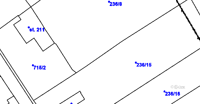Parcela st. 236/13 v KÚ Kostomlaty pod Milešovkou, Katastrální mapa