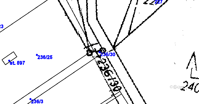 Parcela st. 236/30 v KÚ Kostomlaty pod Milešovkou, Katastrální mapa