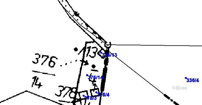 Parcela st. 376/13 v KÚ Kostomlaty pod Milešovkou, Katastrální mapa