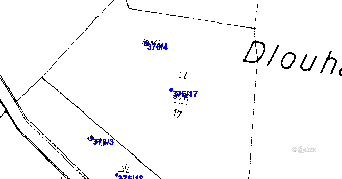 Parcela st. 376/17 v KÚ Kostomlaty pod Milešovkou, Katastrální mapa