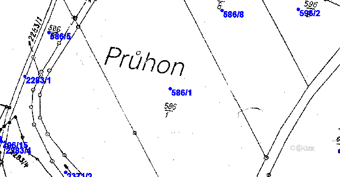 Parcela st. 586/1 v KÚ Kostomlaty pod Milešovkou, Katastrální mapa