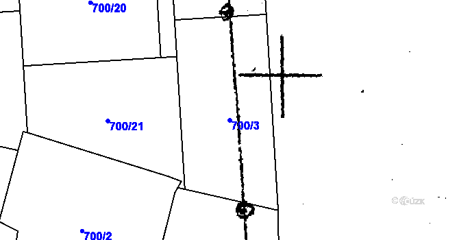Parcela st. 700/3 v KÚ Kostomlaty pod Milešovkou, Katastrální mapa