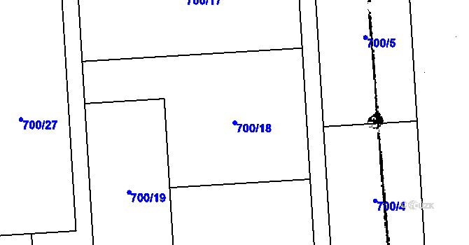 Parcela st. 700/18 v KÚ Kostomlaty pod Milešovkou, Katastrální mapa