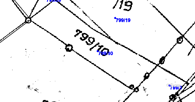 Parcela st. 799/10 v KÚ Kostomlaty pod Milešovkou, Katastrální mapa