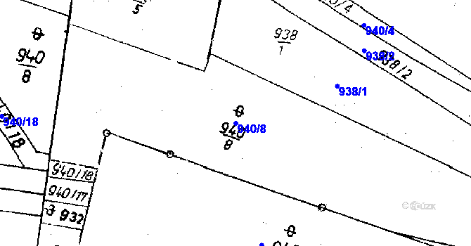 Parcela st. 940/8 v KÚ Kostomlaty pod Milešovkou, Katastrální mapa