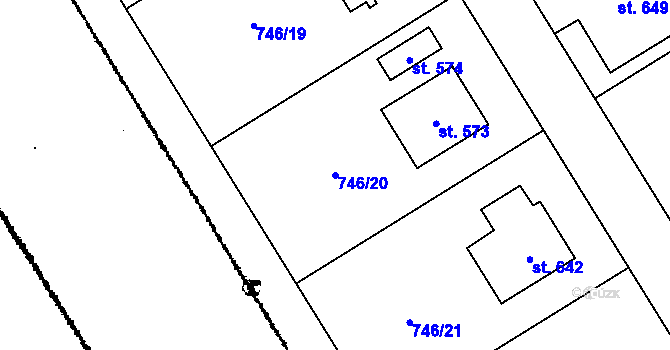 Parcela st. 746/20 v KÚ Kostomlaty pod Milešovkou, Katastrální mapa