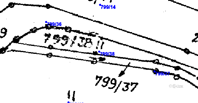 Parcela st. 799/38 v KÚ Kostomlaty pod Milešovkou, Katastrální mapa