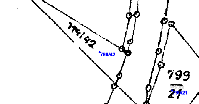 Parcela st. 799/42 v KÚ Kostomlaty pod Milešovkou, Katastrální mapa