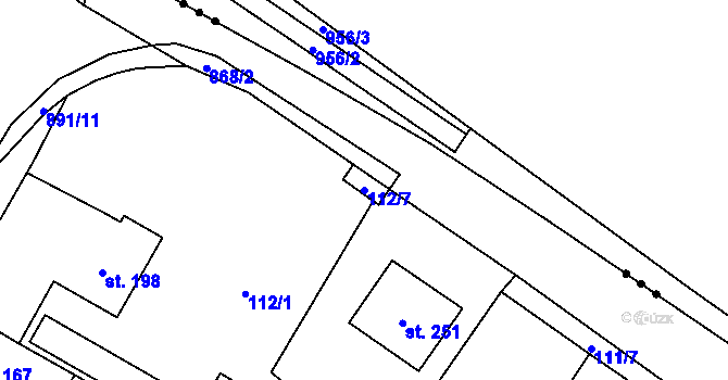 Parcela st. 112/7 v KÚ Kostomlaty pod Řípem, Katastrální mapa