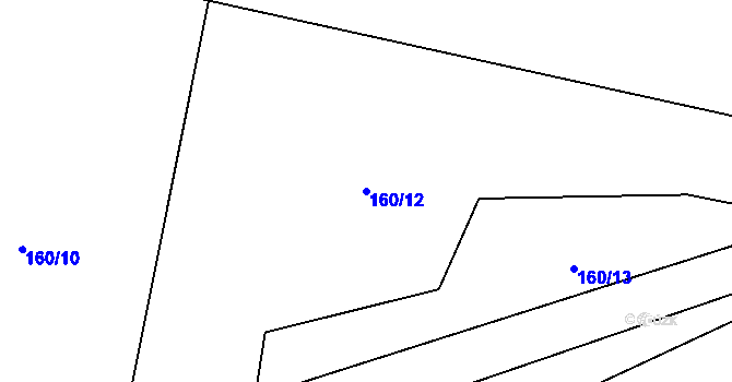 Parcela st. 160/12 v KÚ Kostrčany, Katastrální mapa