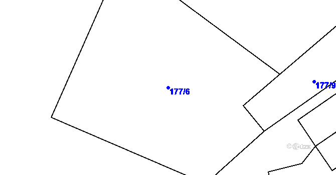 Parcela st. 177/6 v KÚ Kostrčany, Katastrální mapa