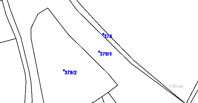 Parcela st. 379/1 v KÚ Kostrčany, Katastrální mapa