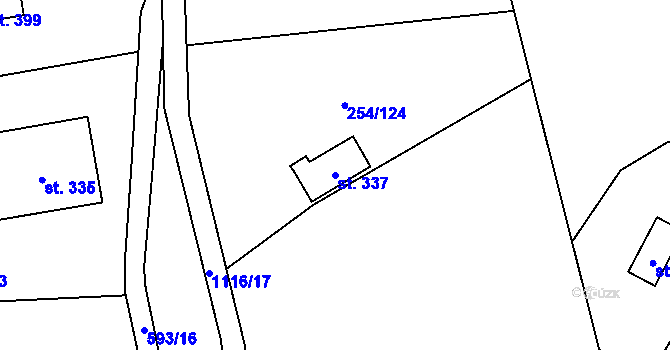 Parcela st. 337 v KÚ Košařiska, Katastrální mapa