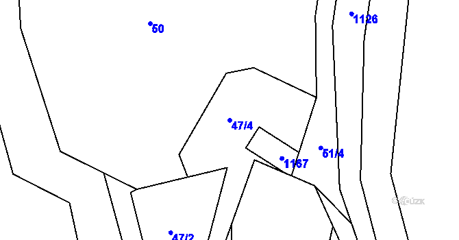 Parcela st. 47/4 v KÚ Košařiska, Katastrální mapa