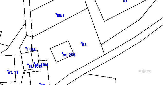 Parcela st. 94 v KÚ Košařiska, Katastrální mapa