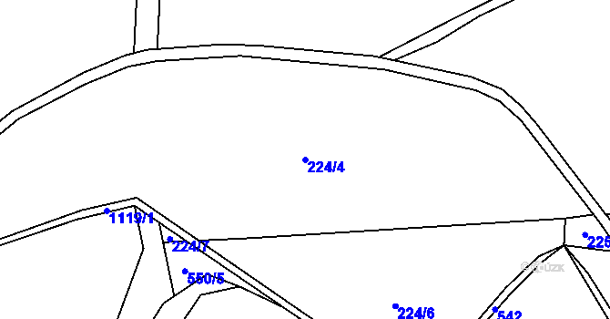 Parcela st. 224/4 v KÚ Košařiska, Katastrální mapa
