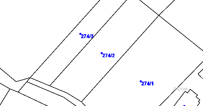 Parcela st. 274/2 v KÚ Košařiska, Katastrální mapa
