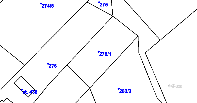 Parcela st. 278/1 v KÚ Košařiska, Katastrální mapa