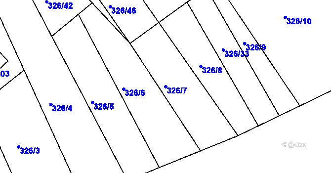 Parcela st. 326/7 v KÚ Košařiska, Katastrální mapa