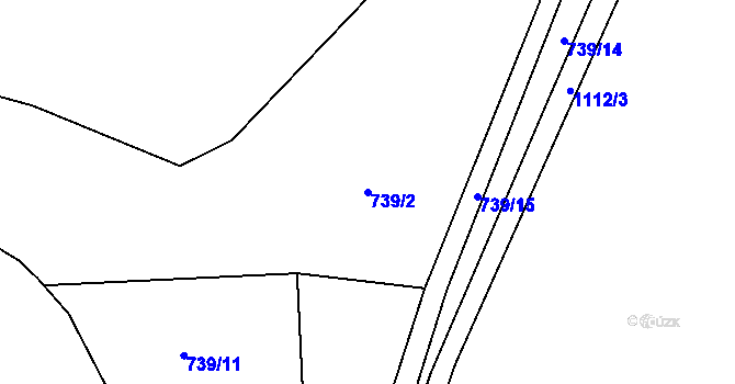 Parcela st. 739/2 v KÚ Košařiska, Katastrální mapa