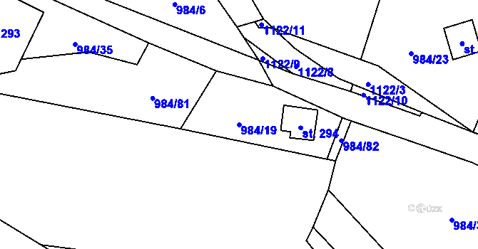 Parcela st. 984/19 v KÚ Košařiska, Katastrální mapa