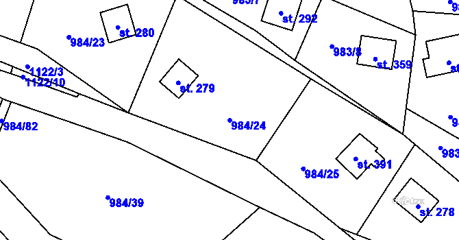 Parcela st. 984/24 v KÚ Košařiska, Katastrální mapa