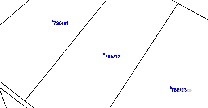 Parcela st. 785/12 v KÚ Košařiska, Katastrální mapa