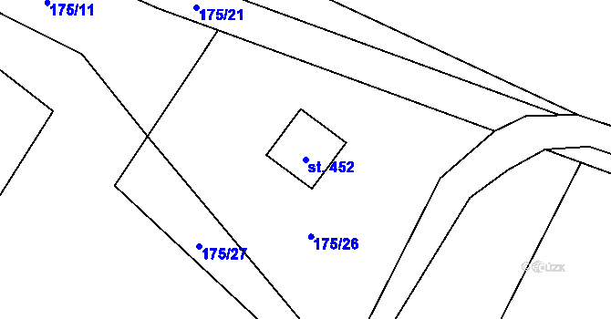 Parcela st. 452 v KÚ Košařiska, Katastrální mapa