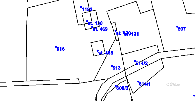 Parcela st. 468 v KÚ Košařiska, Katastrální mapa