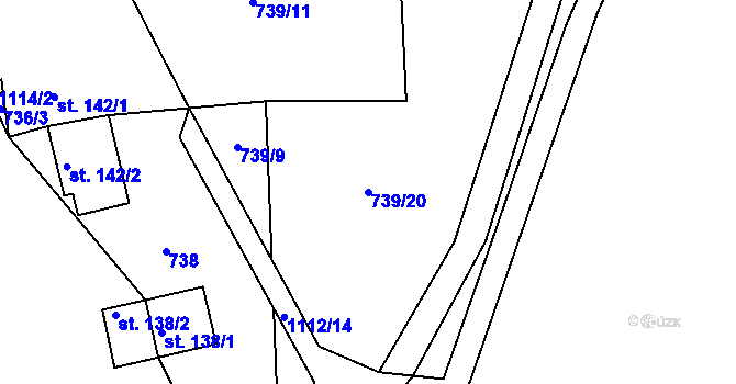 Parcela st. 739/20 v KÚ Košařiska, Katastrální mapa