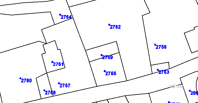 Parcela st. 79/3 v KÚ Košatka nad Odrou, Katastrální mapa
