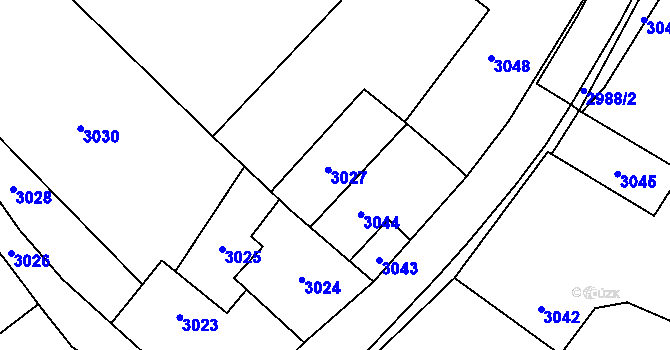 Parcela st. 166/2 v KÚ Košatka nad Odrou, Katastrální mapa